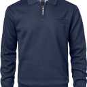 Mens Quarter-Zip Fleece Pullover Sweatshirts Casual Long Sleeve Winter Warm Sweatshirt with Pocket, M