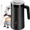Ovetedot Milk Frother, 4-in-1 Milk Frother and Steamer, 13.5oz/400ml Automatic Hot and Cold Foam Maker and Milk Warmer, Electric Frother for Coffee, Latte, Cappuccino, Macchiato, Matcha, (Black)