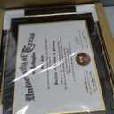 FramePro 11x14 Diploma Frame with Black over Gold Mat, 14x17 Certificate Frame, Real Wood with Gold Trim, Black Frame with Arcylic
