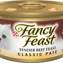 Purina Fancy Feast Tender Beef Feast Classic Grain Free Wet Cat Food Pate - (Pack of 24) 3 oz. Cans, BBD 07/2028