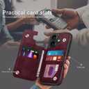 DJDUCK Designed for iPhone 16 Plus Case Wallet with Card Holder, [Magnetic Clasp Cover] [RFID Blocking Leather Protection] Shockproof Women Men Cases 6.7 Inch for Apple 16 Plus Wine Red