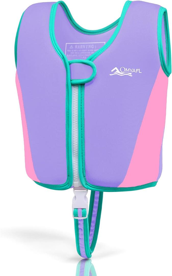 Toddler Swim Vest Kids Floaties Boys Girls Swim Float Jacket Buoyancy Swimwear (Small(1-2yrs/22-33lbs), Taro Purple)