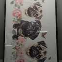 Spring Pug Dog Canvas Art Wall Decor for Living Room, Big Large Window Potted Plant Puppy, 5Ft  X 30Inc, With Dents
