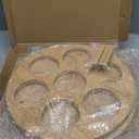 7 Slots Water Bottle Organizer for Stanley Cup Tumbler Accessories Owala Bottle Holder Rotatable Drying Rack Storage for Kitchen Cabinet Countertop Pantry Organizers for Gift, Natural Wood