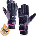 HLDD HANDLANDY Waterproof & Windproof Winter Gloves for Men Women, Touchscreen Thermal Gloves for Cold Weather, Ski Snowboard Work Gloves (Medium, Pink)