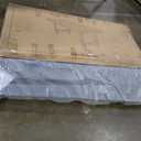 HDPE Outdoor Dining Table, Wood-Like Design Outdoor Table, All-Weather Patio Table with Umbrella Hole for Porch, Poolside, Gray (Grey)