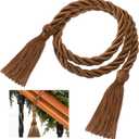 Dingion 20 Pcs Christmas Garland Decorative Banister Ties with Tassel 25.2 Inches Christmas Reusable Twist Ties for Garland Fireplace Staircase Banister Home Xmas Holiday Decorations(Brown)