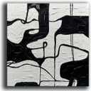 YaSheng Art - Black and White Canvas Wall Art, Hand-Painted 3D Thick Texture Minimalism Abstract Artwork, Oil Painting for Living Room and Office, Ready to Hang, 30x30 Inch