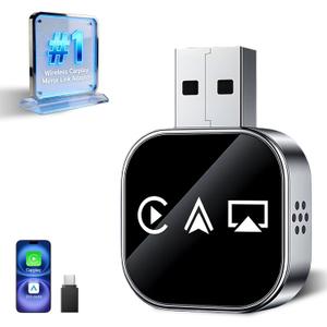 Wireless Carplay Adapter Screen Mirroring Adapter for Car Mirror Phone to Car Screen 2026 Auto Linker Pro 3 in 1 Bluetooth USB Apple Carplay and Android Auto Watch Tv Airplay Smart Box