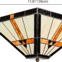 RUNNUP Mission Style Ceiling Mount Lighting Creative Ceiling Fixture Special Decoration Stained Glass Drop Ceiling Lighting for Living Room,Corridor, Bedroom 11.81inch