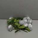 Laelfe 12 PCS Artificial Flowers Silver Roses, Silk Flowers Fake Long Stem Artificial Roses for Home Wedding Bathroom Kitchen Decorations (Silver)