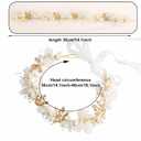 Princess Flower Crystal Headpiece Girls Rhinestone Pearl Headband Women Wedding Floral Hairband Bridal Hair Accessories Photography for Girls and Women (White)