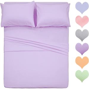 Best Season Cotton Queen Size Sheet Set (Lavender Color) 4 Piece - 100% Cotton Sheets Set, Soft Cotton Bed Sheets Sets with Deep Pocket fit Upto 16 inch