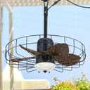 23" Outdoor Gazebo Fan with Dimmable Light and Memory Remote, Plug-In Wet Rated Outdoor Ceiling Fan, Outdoor Hanging Fan For Gazebo, Patio, Waterproof