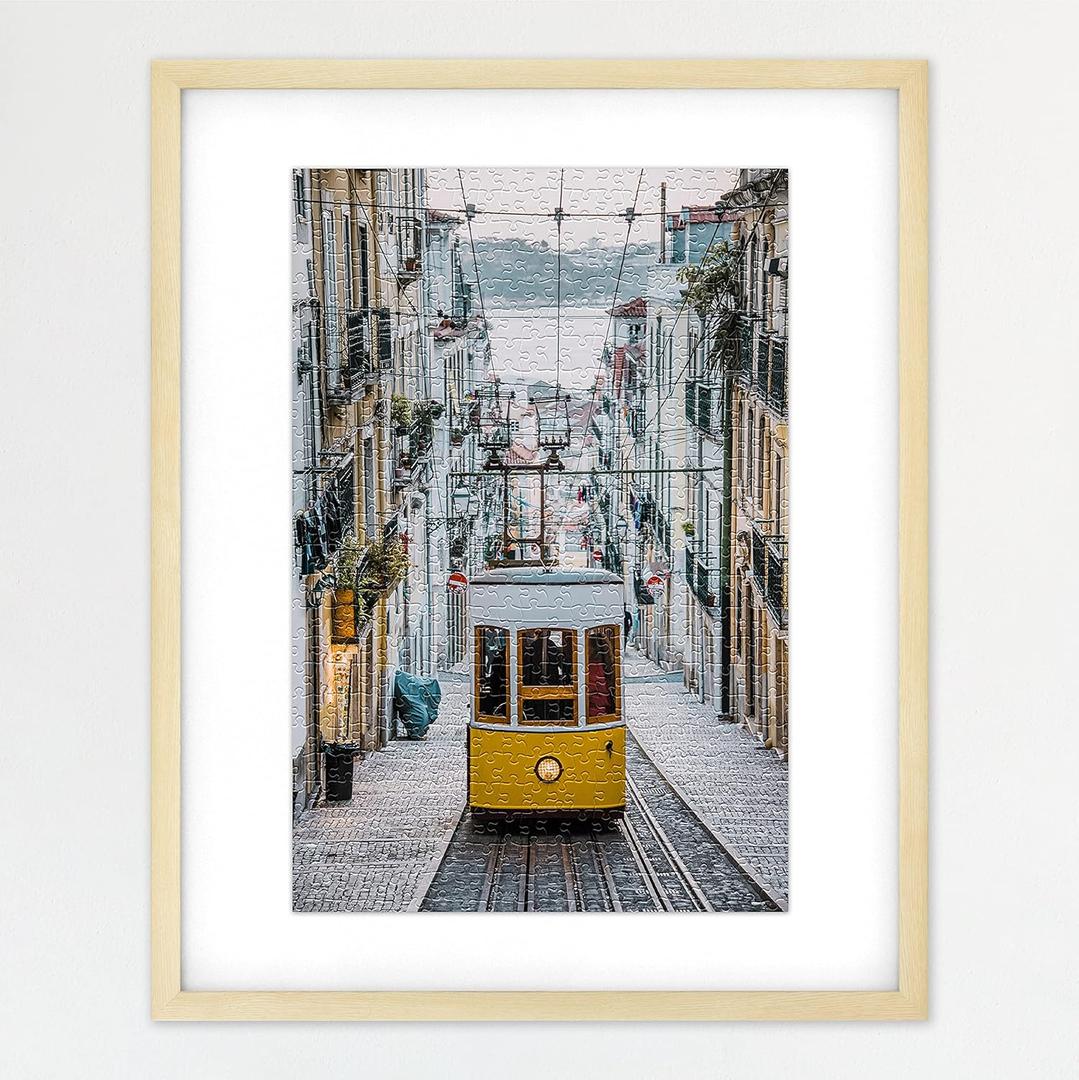 MCS 24x30 Puzzle Frame for Finished Puzzles, Natural Woodgrain Vertical & Horizontal Wall-Mounted Large Picture Display for Preservation (1-Pack)