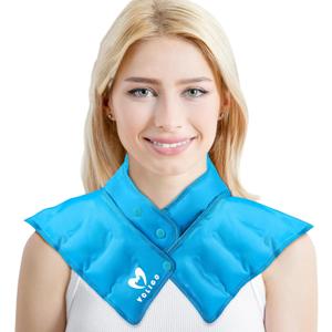 Neck Shoulder Heating Neck Wrap Microwave Heating Pad, Hot and Humid Back Pain Relief Hot Compress, Adjustable Microwave Neck Heater (NSF-Light Blue)