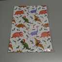 WAPLIGHAL Christmas Dinosaur Wrapping Paper - Colorful Dino Gift Wrap with Santa Hats, Holly, and Snowflakes on a White Background - 28 x 40 Inches - Perfect for Kids, Adults, and Holiday Fun