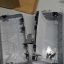 Hrensaw Medium Outdoor Electrical Box(10.6x5.5x4.5inch), Weatherproof Connection Box w/ 6 Cable Entry, IP54 Waterproof Extension Cord Cover Protect Power Strip, Timer, Plug, Holiday Lights, Grey