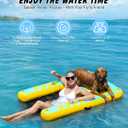 Inflatable Dog Pool Float Ramp - 60'' x 40'' Floating Dock Platform for Dogs Up to 240 lbs, Non-Slip EVA Floating Platform with Water Ramp Ladder Dog Pool Ramps Float for Pool, Dock, Lake, Boat
