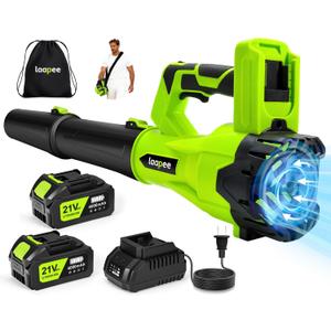 Leaf Blower Cordless,650CFM Electric Leaf Blower with 2 4.0Ah Battery Powered and Fast Charger, Powerful Cordless Blowers for Lawn Care, Patio, Dust, Blowing Leaves,6 Speed Control
