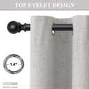 Silver Linen Blackout Curtains 96 Length 2 Panels Set for Living Room Bedroom, 100% Black Out Thermal Insulated Linen Drapes, Room Darkening Grommet Curtains 96 Inches Long