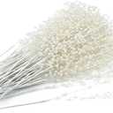 canjoyn 100 Stems Pearl Sticks Beading on Wire Stems for DIY Garland Bridal Wedding Pearl Bouquet Home Party Decor Craft (White)