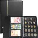 Currency Coin Album,370 Pockets Coin and Currency Collecting Binder,250 Pockets Coin Collection Book Holder,120 Pockets Paper Money Stamp Page Album Supplies for Collectors Black