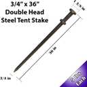 Heavy Duty Double Head Tent Stakes, 3/4 x 36 inch, 4 Pack