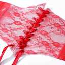 Tgirls Women Corset Belt Lace-up Waist Corset Belts Sexy Cinch Elastic Wide Belt for Dress Costume Waspie Waistband (Red)