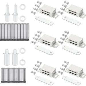 Jetec 125 Pieces Plantation Shutter Repair Kit Includes 85 Pcs Spring Loaded Shutter Pins, 8 Sets Plantation Shutters Magnets and 32 Screws for Windows, Shutter, Furniture, Tools Supplies