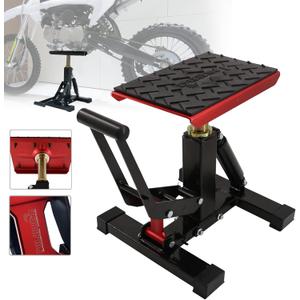 POLARBEAR Dirt Bike Stand Quick Jack Hydraulic Stand Motorcycle Low Profile Jack Portable Aluminum 1200Lbs Capacity for Pit Bike Cleaning and Repair(Red)
