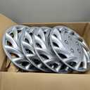 Set of 4 15" Metal Clip Retention Silver 11 Spoke Hubcaps