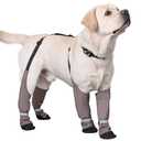 Dog Suspender Boots, Warm Dog Paw Protectors, Waterproof Doggy Booties for Winter, Anti-Slip Reflective Pet Shoes Snow Boots for Outdoor Walking,Hiking, Sandy, Muddy (Large)