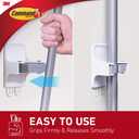 Command Broom and Mop Grippers Wall Hook, Damage Free Hanging Wall Mount Broom and Mop Holder, No Tools Household Cleaning Organizer for Living Spaces, 1 Hanger and 2 Command Strips