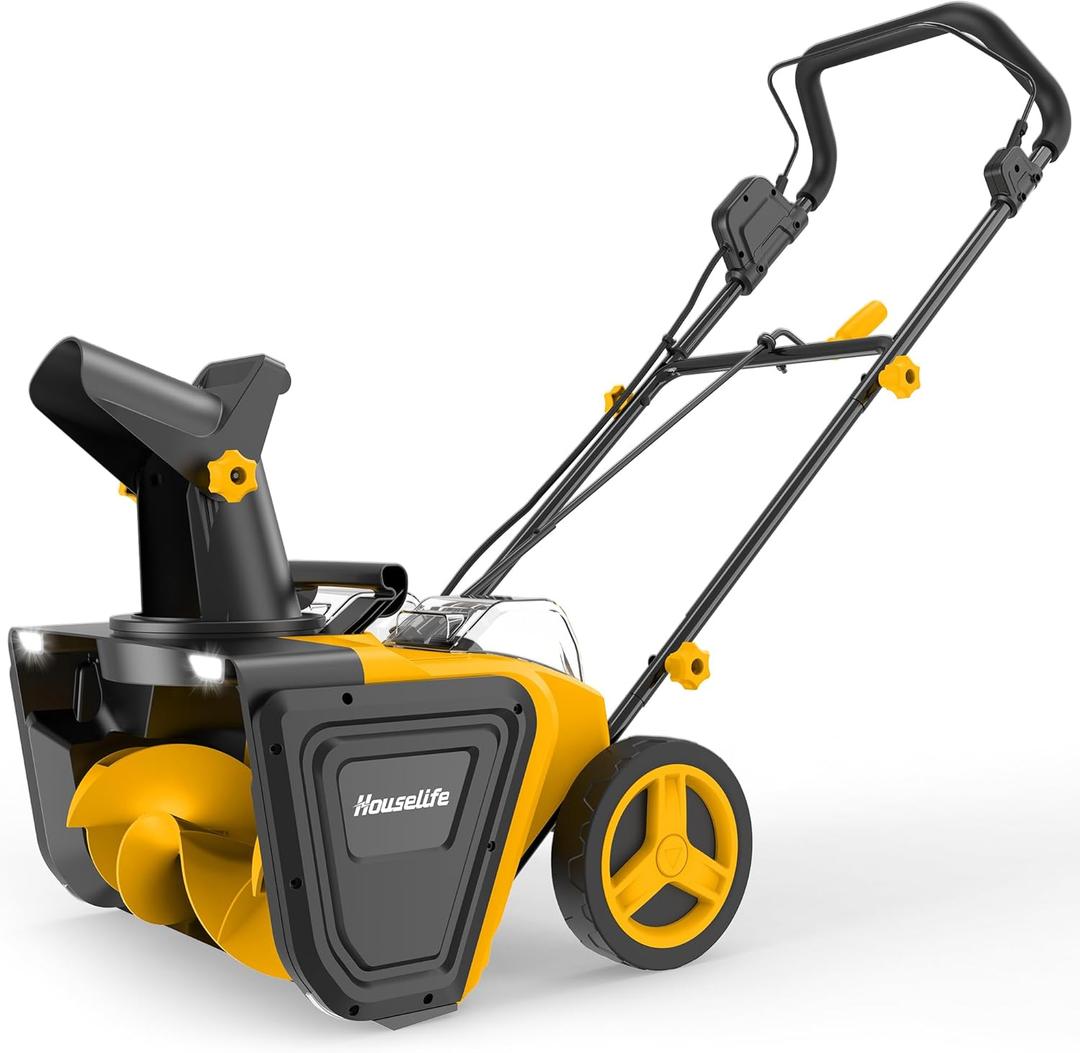 Houselife Cordless Snow Blower Compatible with Dewalt 20V Max Battery, 2 x 20V Snow Thrower with Brushless, 20" Electric Snow Blowers with 2 LED Lights (Tool Only, 2 * 4.0Ah Batteries Required)