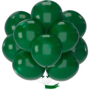 PartyWoo Dark Green Balloons 20pcs 18 Inch Emerald Hunter Forest Green Balloons for Wedding Boy Baby Shower Birthday Christmas Graduation Dinosaur Jungle Golf Theme Party Decorations Green