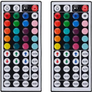2 Pack 44 Keys RGB LED Light Strip Remote Controller,Wireless Dimmer IR Remote Control LED Light Remote Replacement for SMD 5050 2835 3528 LED Strip Lights