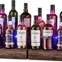 LED Lighted Bottle Display Shelf, 2 Pack Bar Shelf, Tabletop Wine Rack, Coffee Syrup Organizer, Home Bar Stand for Liquor Bottles, Mini Bar