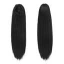 BARSDAR Short Straight Ponytail Extension - 16 Inch Drawstring Black Ponytail Hair Extensions for Women - Synthetic Fake Pony Tails Hairpieces Clip in Straight Ponytails Daily - Natural Black