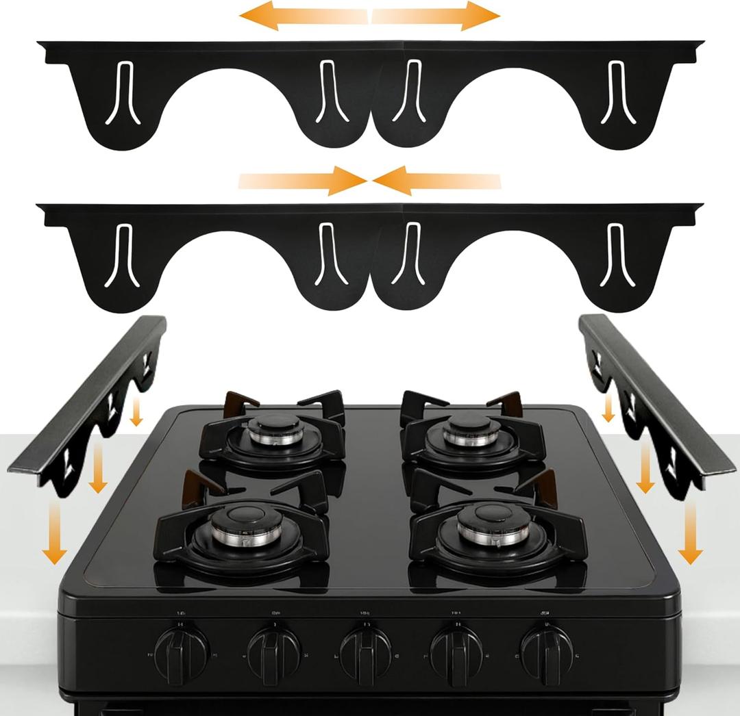Linda’s Essentials Stainless Steel Stove Gap Covers (2 Pack) Adjustable Length 13.8" to 27.5" Stove Gap Covers Stainless Steel, Steel Adjustable Stove Gap Covers, Counter, Oven & Stove Gap Filler