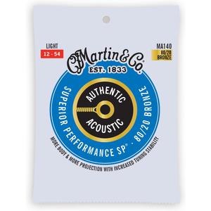 Martin Authentic Acoustic Guitar Strings, Superior Performance Light 12-54, 80/20 Bronze