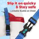 No Escape Dog Harness Medium Sized Dog, Neck Training No Pull Adjustable Lightweight Nylon Dog Harness for Medium Bulldog, Reflective Soft Vest with Traffic Handle, Red/Blue, L