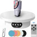 Remote Control Motorized Rotating Display Stand for Epoxy Glitter Tumbler, Cup Display Turner, 360 Electric Rotating Photography Turntable for Crafts Jewelry Display, Motorized Lazy Susan