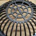 20in Ductile Iron Atrium Drain Grate and Frame, Dome Durable Metal Overflow Relief Gully Dome Grate with Bolted Down Base, Cast Iron Sewage Drain Grates for Garden,Yard,Lawn(Overall Size 23") (Black)