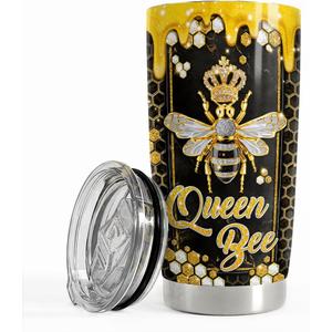 SANDJEST Bee Gifts for Women Girls Bee Tumbler 20oz Jewelry Drawings Stainless Steel Insulated Tumblers Coffee Travel Mug Cup Gift for Birthday Christmas