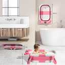 TPN Collapsible Baby Bathtub, Baby Bath Tub with Soft Cushion & Real-Time Thermometer, Baby Bathtub Infant to Toddler Tub (0-36 Months), Portable Newborn Travel Bath tub (26.5"L x 17"W x 8.5"H)