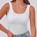 ANRABESS Womens Sleeveless Scoop Neck Tank Top Ribbed Fitted Summer Basic Slim Cute Tops 2026 (White, XL)
