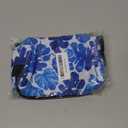 Blue Tropical Leaf Makeup Bag Small Durable Travel Monstera Cosmetic Bag Organizer Oxford Fabric Multi-Purpose Storage Perfect for Travel, Gym, Daily Use