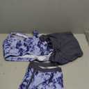 Yonique 3 Piece Athletic Tankini Swimsuits for Women with Shorts Swim Tank Tops with Sports Bra and Boyshorts Bathing Suits (Large, Blue Tie Dye)