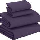 RUVANTI 100% Cotton Flannel Sheets Full Size - 4 Piece Warm, Soft & Breathable, Deep Pocket, Double Brushed Cozy All Season Bedding Set, Egg Plant